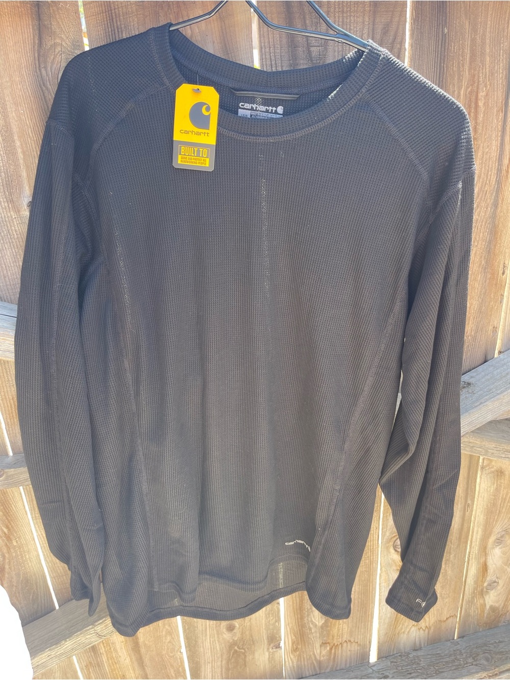 Carhartt Base Force Midweight Thermal Crew Shirt Men’s Black Waffle Long Sleeve